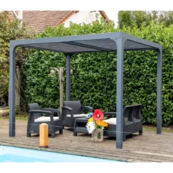 Pergola Bioclimatica 3x2.4 mt in Alluminio Gazebo da Giardino Terrazzo Pergolato