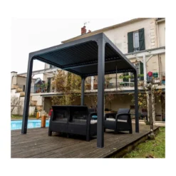 Pergola Bioclimatica 3x2.4 mt in Alluminio Gazebo da Giardino Terrazzo Pergolato