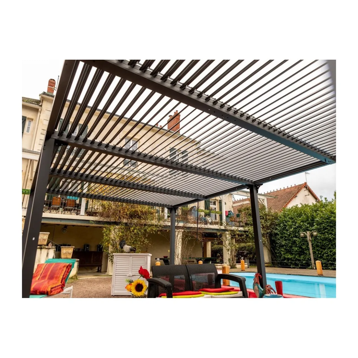 Pergola Bioclimatica 3.6x6 mt in Alluminio Gazebo da Giardino Terrazzo Pergolato