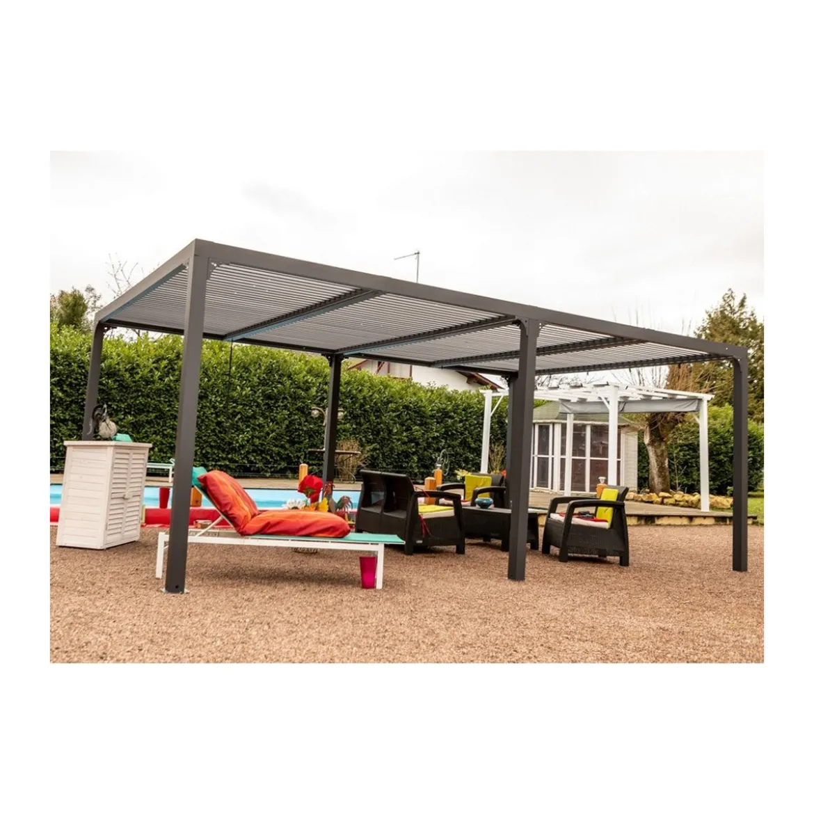 Pergola Bioclimatica 3.6x6 mt in Alluminio Gazebo da Giardino Terrazzo Pergolato