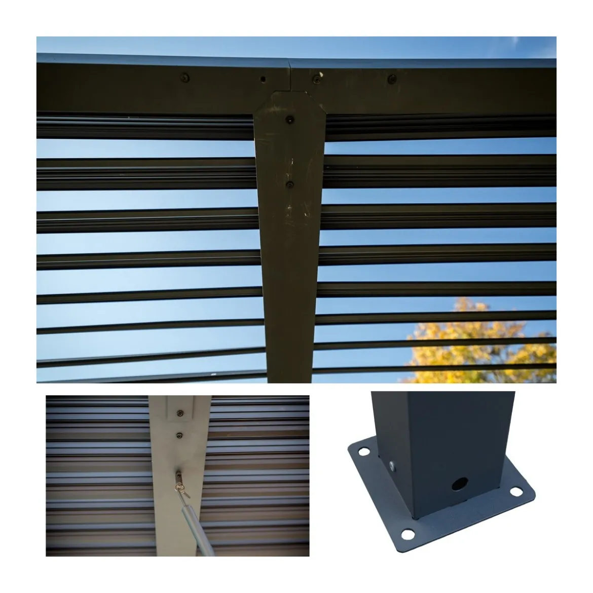 Pergola Bioclimatica 3.6x6 mt in Alluminio Gazebo da Giardino Terrazzo Pergolato