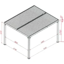 Pergola Bioclimatica 3.6x6 mt in Alluminio Gazebo da Giardino Terrazzo Pergolato