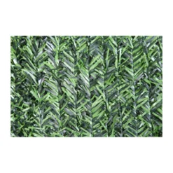 2 Pezzi Siepe Finta 1x3 Abete PVC Artificiale Sintetica Recinzione da Giardino
