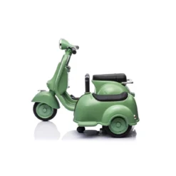 Piaggio Vespa Mini Verde a Batteria 6 V con Sidecar Elettrica da Bambini