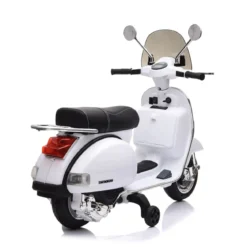 Piaggio Vespa PX 150 Bianca Moto Elettrica da Bambini Batteria 12 V