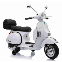 Piaggio Vespa PX 150 Bianca Moto Elettrica da Bambini Batteria 12 V