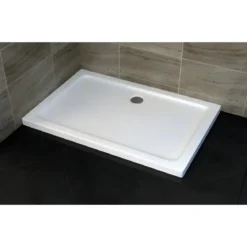 Piatto Doccia Acrilico 70X90CM 5cm Rettangolare Bianco con Piletta