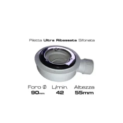 Piatto Doccia Bianco Rettangolare Ardesia Effetto Pietra Slim 70 80 90 100