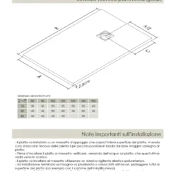 Piatto Doccia Nero Effetto Pietra Solidstone Tagliabile 70 80 90 100 120 140