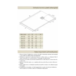 Piatto Doccia Nero Rettangolare 80X100 CM Ardesia Effetto Pietra Slim