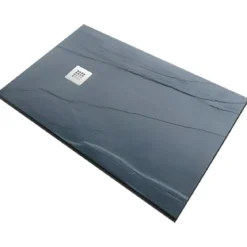 Piatto Doccia Nero Rettangolare 80X100 CM Ardesia Effetto Pietra Slim