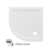 Piatto Doccia Resina Angolare Semicircolare 80x80 90x90 Flat 3cm Bianco Piletta