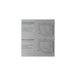 Piatto Doccia Resina Angolare Semicircolare 80x80 90x90 Flat 3cm Bianco Piletta