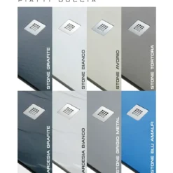 Piatto Doccia Rettangolare 70 80 90 100 120 Effetto Pietra Ultra Slim Avorio
