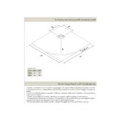 Piatto Doccia Slim Semicircolare 80x80 90x90 Pietra Nero 2.8cm Angolare Piletta