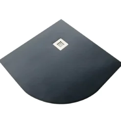 Piatto Doccia Slim Semicircolare 80x80 Pietra Nero 2.8cm Angolare Piletta