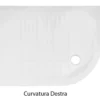 Piatto Doccia 70x90 6.5 cm Bianco Angolare Ceramica Semicircolare con Piletta