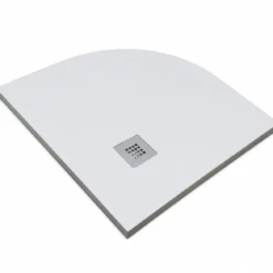 Piatto Doccia 80x80 90x90 Slim Semicircolare Effetto Pietra Angolare con Piletta