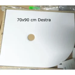 Piatto Doccia 80x80 90x90 Slim Semicircolare Effetto Pietra Angolare con Piletta
