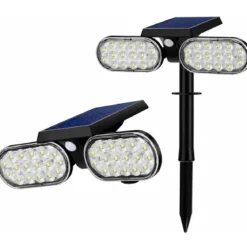 Picchetto Luce Solare 32 LED Regolabile con Sensore Movimento IP65