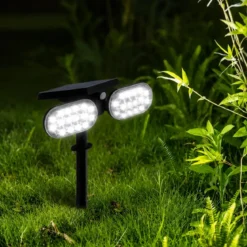 Picchetto Luce Solare 32 LED Regolabile con Sensore Movimento IP65