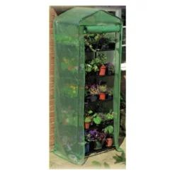 Piccola Serra da Giardino per Piante 5 Ripiani con Ruote Telo Copertura Terrazzo