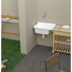 Pilozzo Parete Bianco 59x39x28 cm Resina con Dispenser e Kit Fissaggio