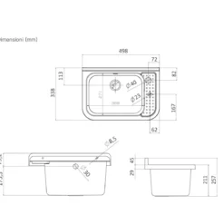 Pilozzo per Esterno Lavabo 50x34 cm Lavanderia Grigio Lavello a Muro