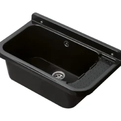 Pilozzo per Esterno Lavello a Muro 60x34 cm Lavabo Nero da Lavanderia