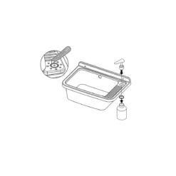 Pilozzo per Esterno 50x35 cm Bianco con Dispenser Sapone Lavabo a Muro