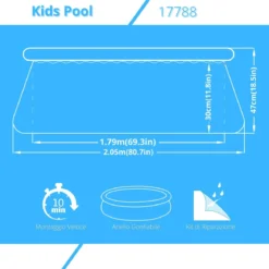 Piscina Autoportante Tonda Blu Marino 200 cm h47 cm