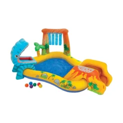 Piscina con Scivolo Dinosauro per Bambini Intex Gonfiabile Gioco da Giardino