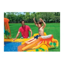 Piscina con Scivolo Dinosauro per Bambini Intex Gonfiabile Gioco da Giardino