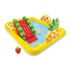 Piscina con Scivolo Parco Giochi per Bambini Intex Gonfiabile Frutta con Palline