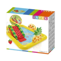 Piscina con Scivolo Parco Giochi per Bambini Intex Gonfiabile Frutta con Palline