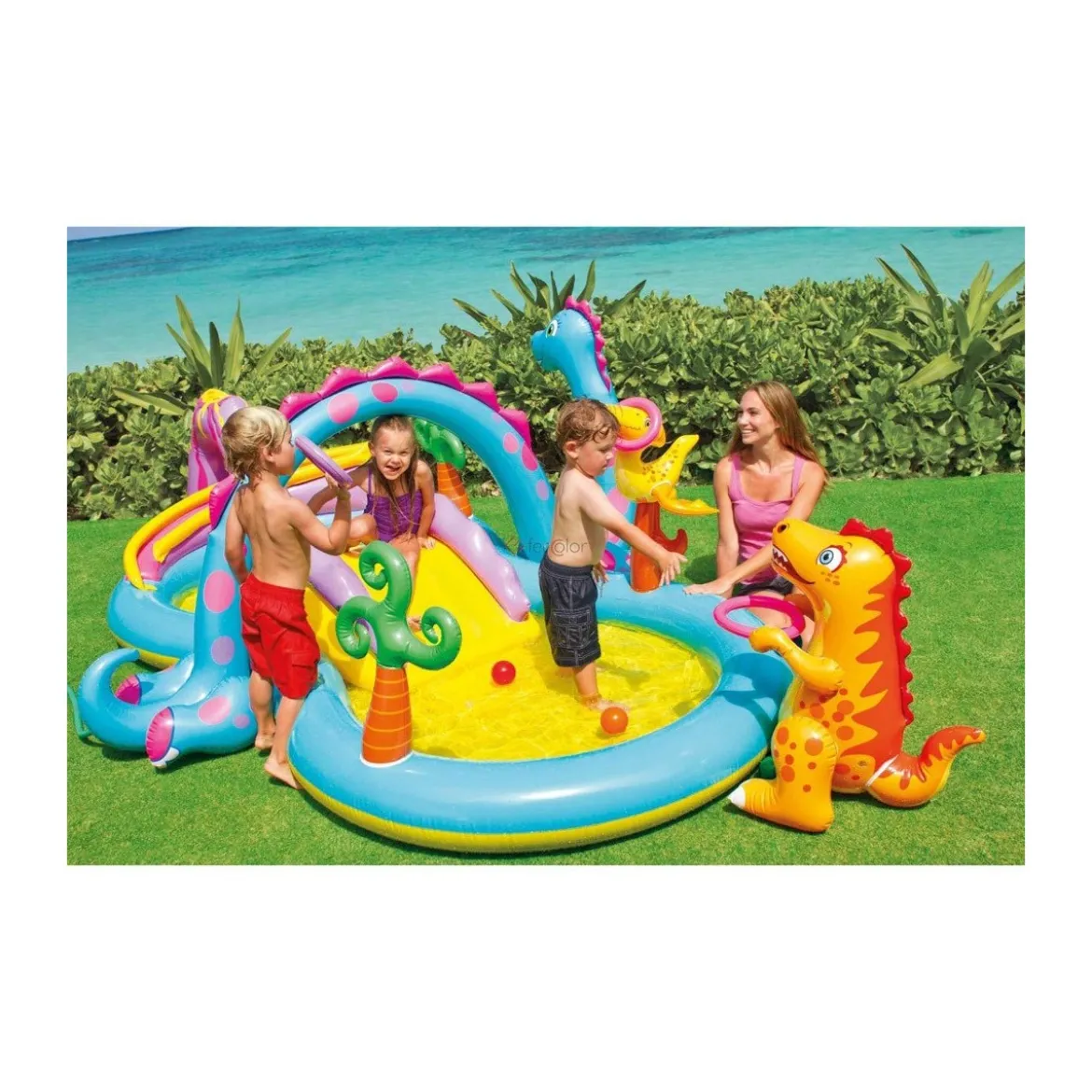 Piscina con Scivolo Parco per Bambini Intex Gonfiabile con Palline da Giardino