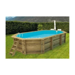 Piscina Fuoriterra in Legno 486x336 Ottagonale con Filtro Liner Skimmer Scaletta