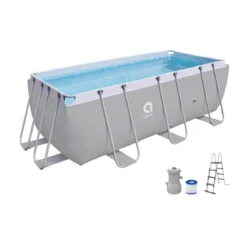 Piscina Fuoriterra Rettangolare 400x200 Acciaio con Pompa a Cartuccia Scaletta