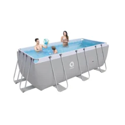 Piscina Fuoriterra Rettangolare 400x200 Acciaio con Pompa a Cartuccia Scaletta
