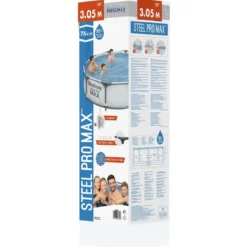 Piscina Fuori Terra Rotonda 305x76 cm Struttura Acciaio Liner Rinforzato