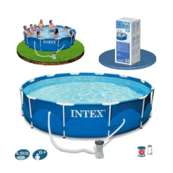 Piscina Fuori Terra Rotonda 366x76 Intex Frame con Pompa Filtro a cartuccia