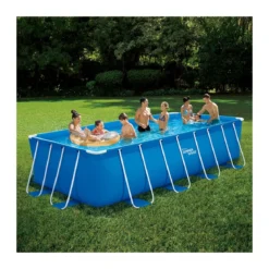 Piscina Fuoriterra 488x244 Rettangolare con Pompa Filtro a Cartuccia Scaletta