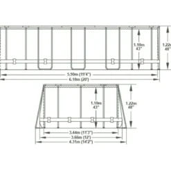 Piscina Fuori Terra 610x366x122 cm Rivestimento in Legno con Pompa