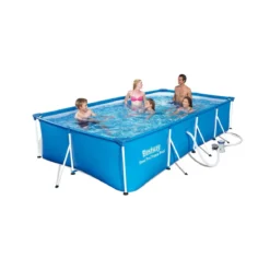 Piscina Fuori Terra 400x211x81 Pompa Filtro a Cartuccia Rettangolare Bambini