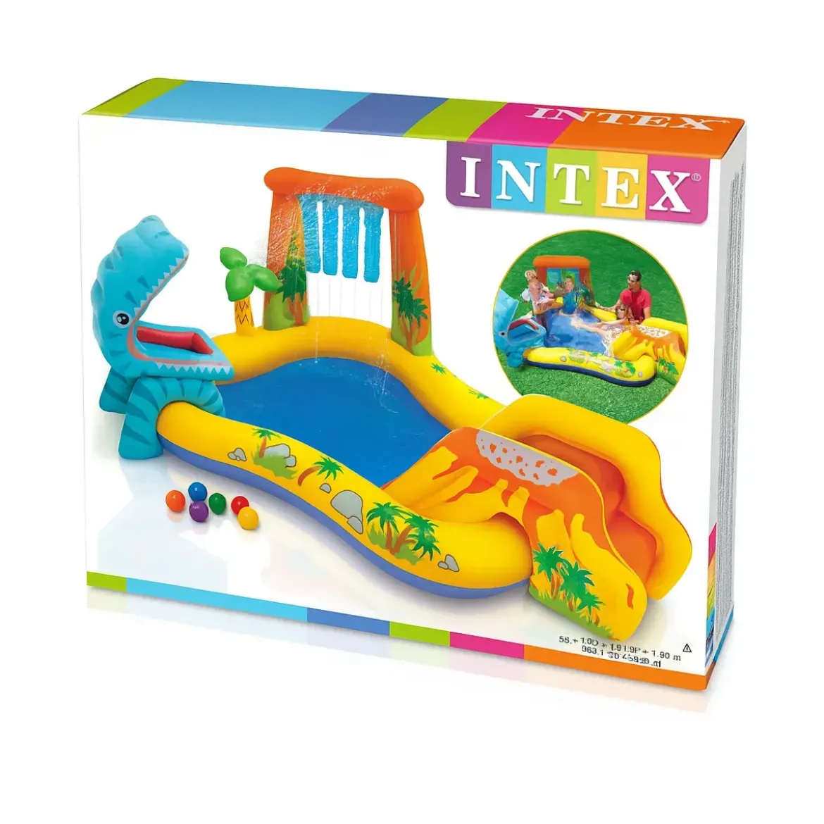 Piscina Gonfiabile Bambini Scivolo Canestro Spruzzatori 249x191x109 cm