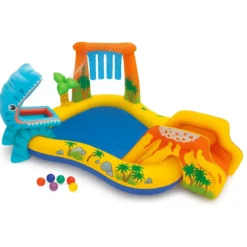 Piscina Gonfiabile Bambini Scivolo Canestro Spruzzatori 249x191x109 cm