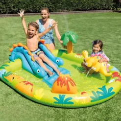 Piscina Gonfiabile per Bambini con Dinosauro e Scivolo 191x152x58 cm