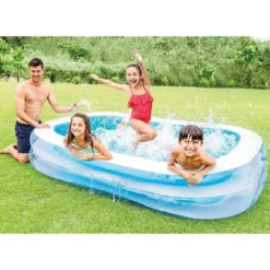 Piscina Gonfiabile Rettangolare per Famiglia Fuori Terra Giardino Estate