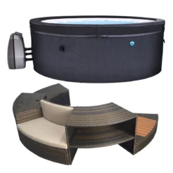 Piscina Idromassaggio Spa 156x70 Mobili Rotonda Riscaldata 4 Adulti Semi Rigida