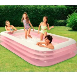 Piscina per Famiglia Fuori Terra Giardino Estate Gonfiabile Rettangolare